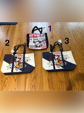 3 Disney totes at WDW Florida 50th anniversary. $40 each or as a lot. NWT